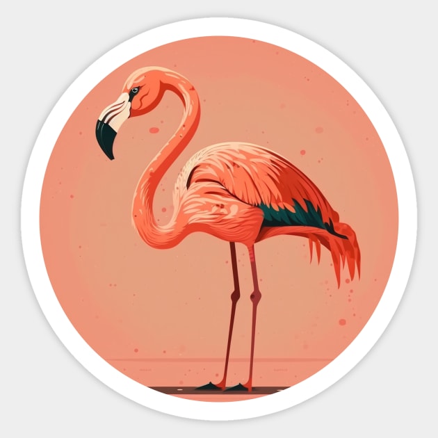 Pink Flamingo Minimal, Love Flamingos Sticker by logiamerch
